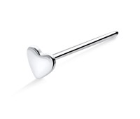 Heart Silver Straight Nose Stud NSKA-1213